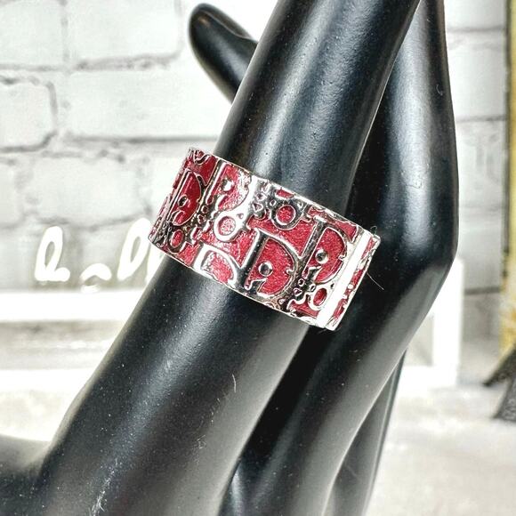DIOR RING Trotter maroon red and silver. Excellent! U.S. size 6.625 (6 5/8) - Picture 3 of 9